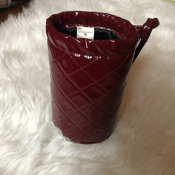 Burberry Handbags - Burberry Quilted Patent Leather Cinching Pouch Bag